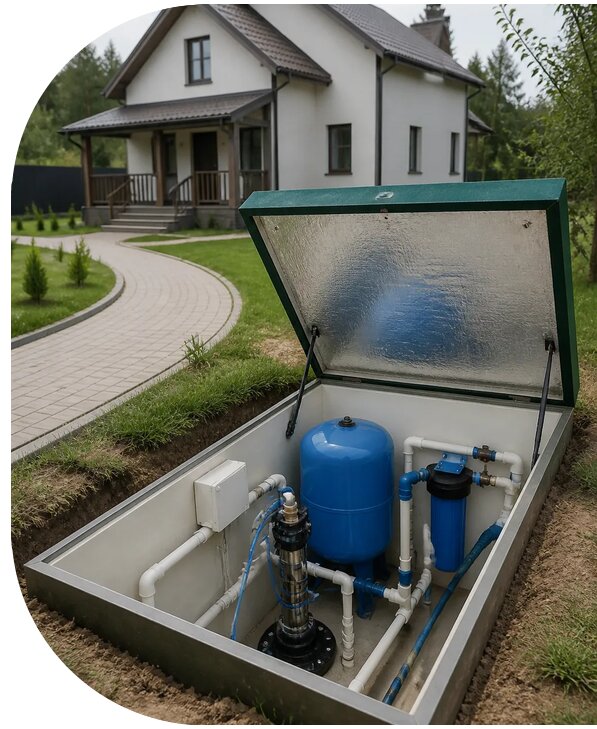 Автономное водоснабжение дома в Березниках от 154485 р. | АПаруса-Брз
